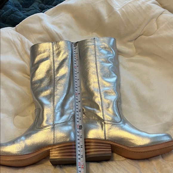 Frye 14L silver metallic harness knee-High boots - Picture 8 of 13